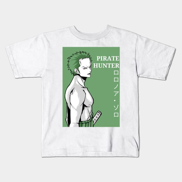 pirate hunter zoro Kids T-Shirt by Amartwork